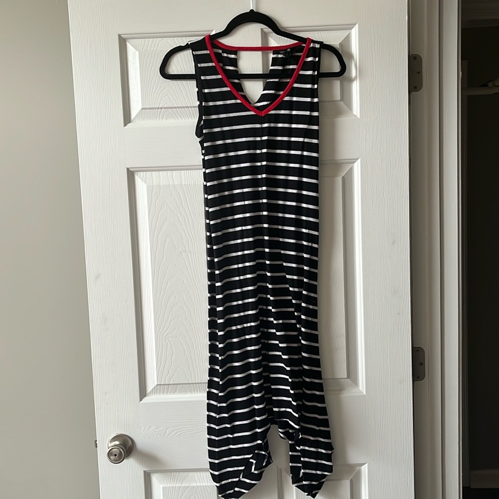 New Directions Sleeveless Striped Midi Dress